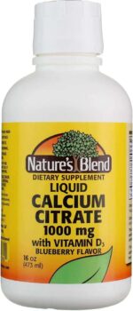 Nature's Blend Calcium Citrate with D3 Blueberry Flavored Liquid 16 oz Each (Pack of 4) - Image 4