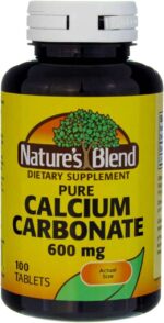 Nature's Blend Pure Calcium Carbonate 600 mg 100 Tabs (1684) - Image 4