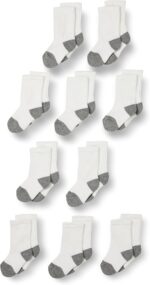 Unisex Kids and Toddlers' Cotton Crew Socks, 10 Pairs